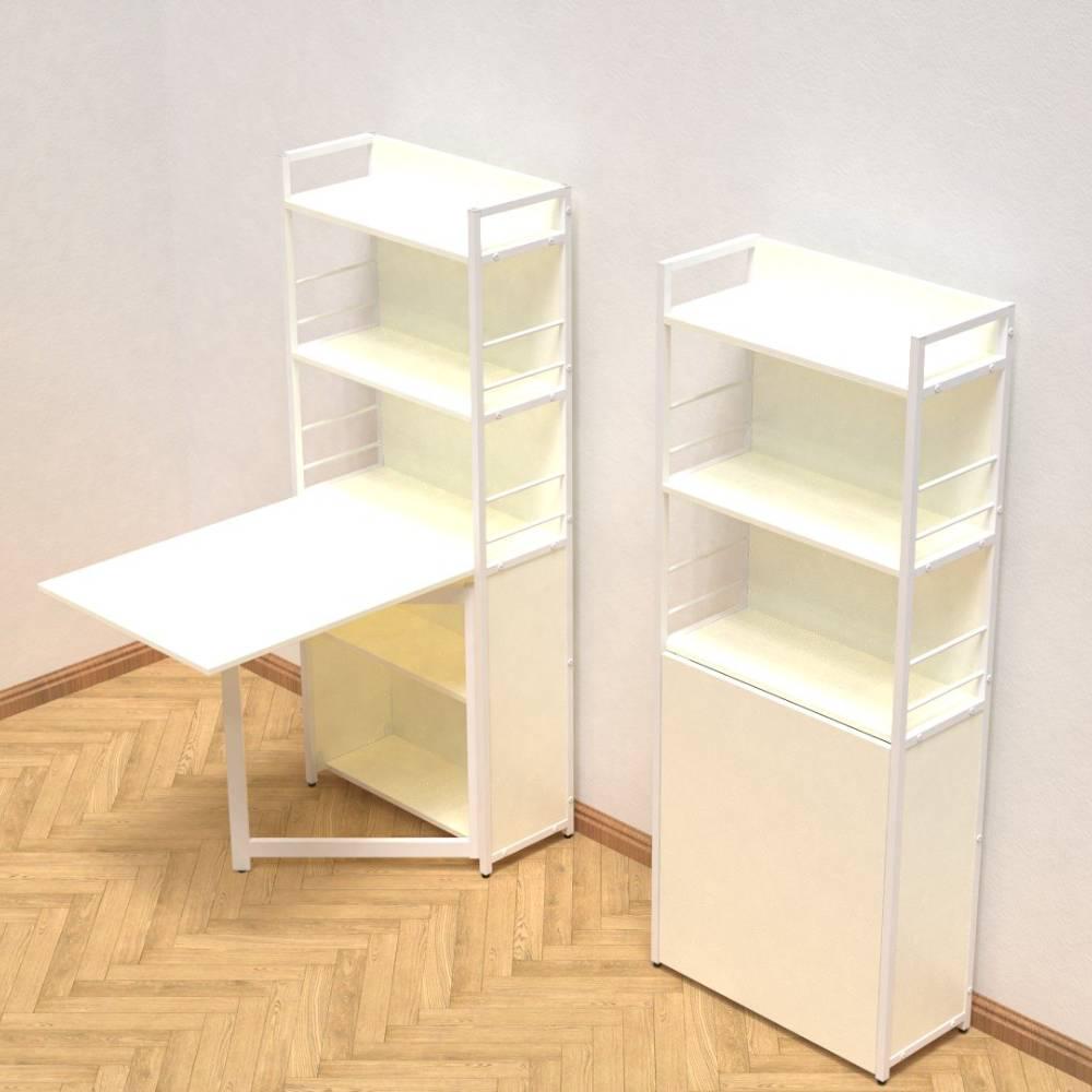 Стіл книжка з етажеркою Ferrum-decor Практик 2 метал/ДСП 16 мм 1555x640x990 мм Білий (FRD-104632) - фото 4