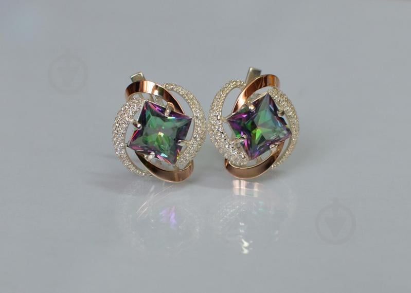 Серебряные серьги Sil с золотыми накладками 130s-9 Мистик (Sil-740)