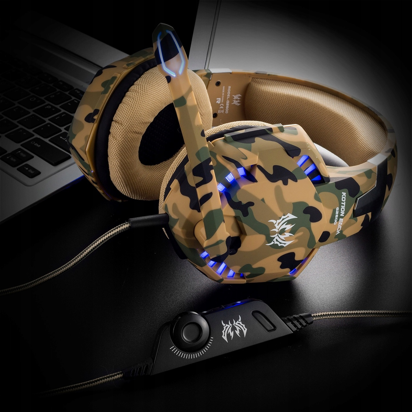 Наушники игровые Kotion Each G2600 Wireless Earphones с микрофоном Camouflage - фото 4