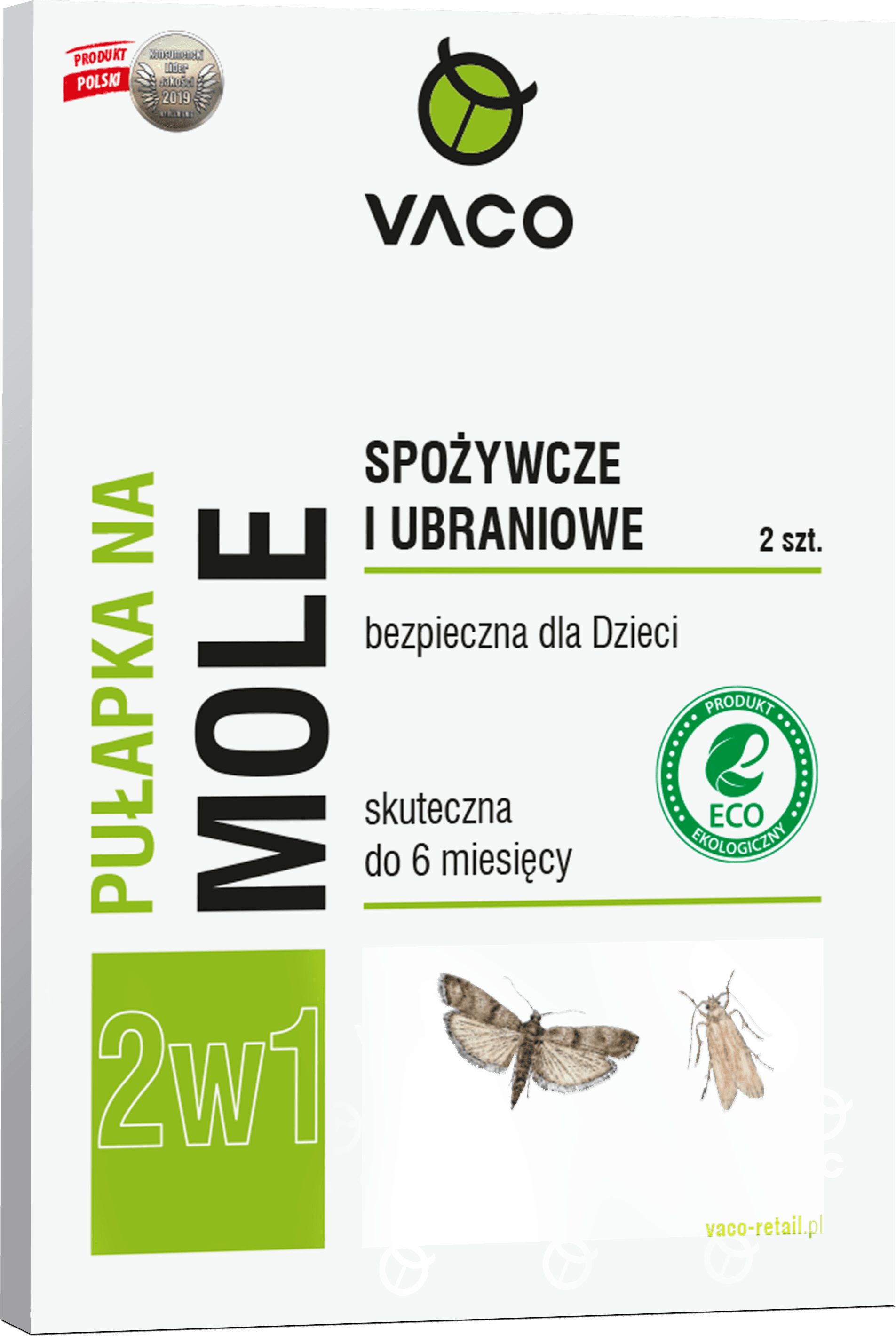 Ловушка для моли ECO VACO в пищевых продуктах и одежде 2в1 (DV51)