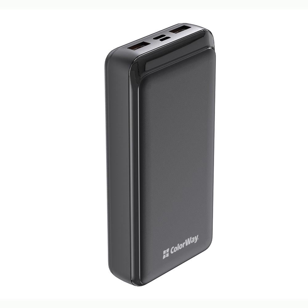 Повербанк ColorWay Slim 20000 mAh Black (CW-PB200LPD2BK) - фото 1