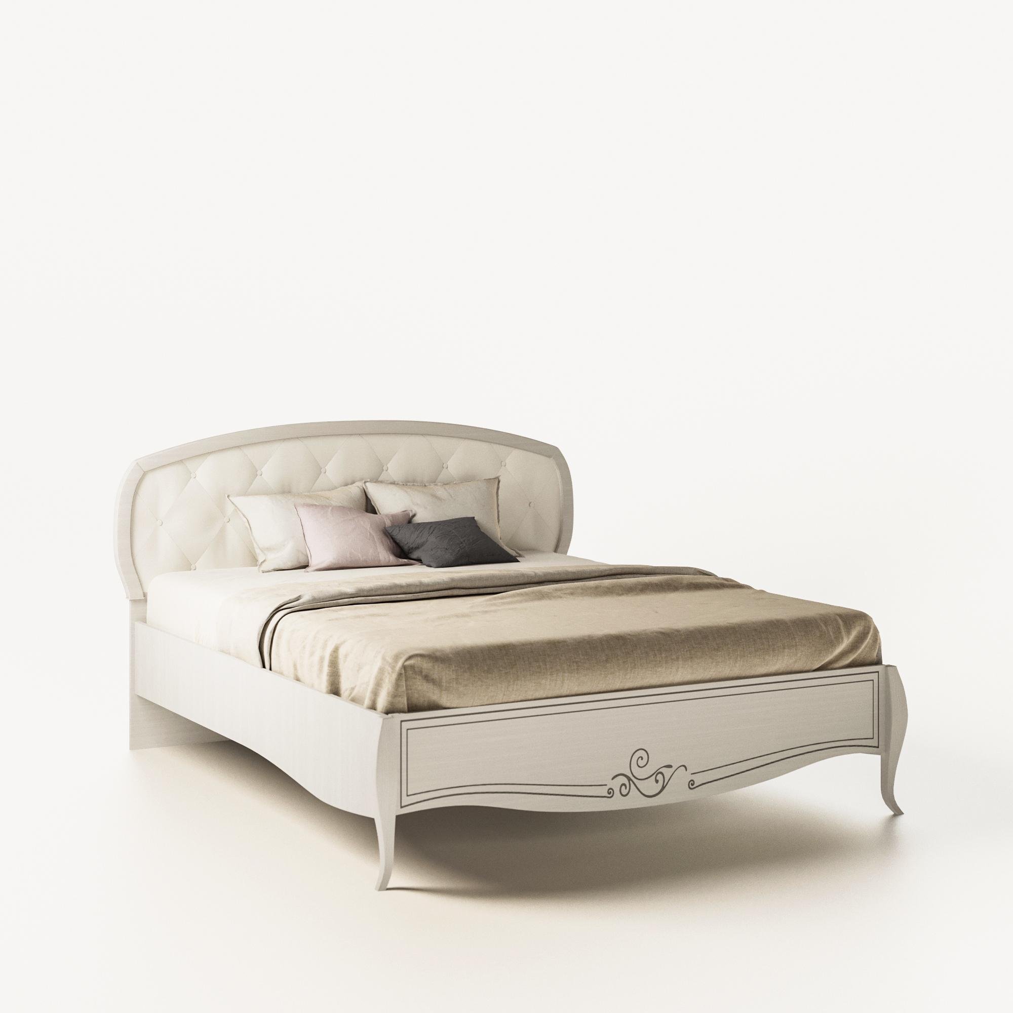 Кровать двуспальная 160х200 см Світ Меблів Тереза из ДСП Ясень Белый (5973)