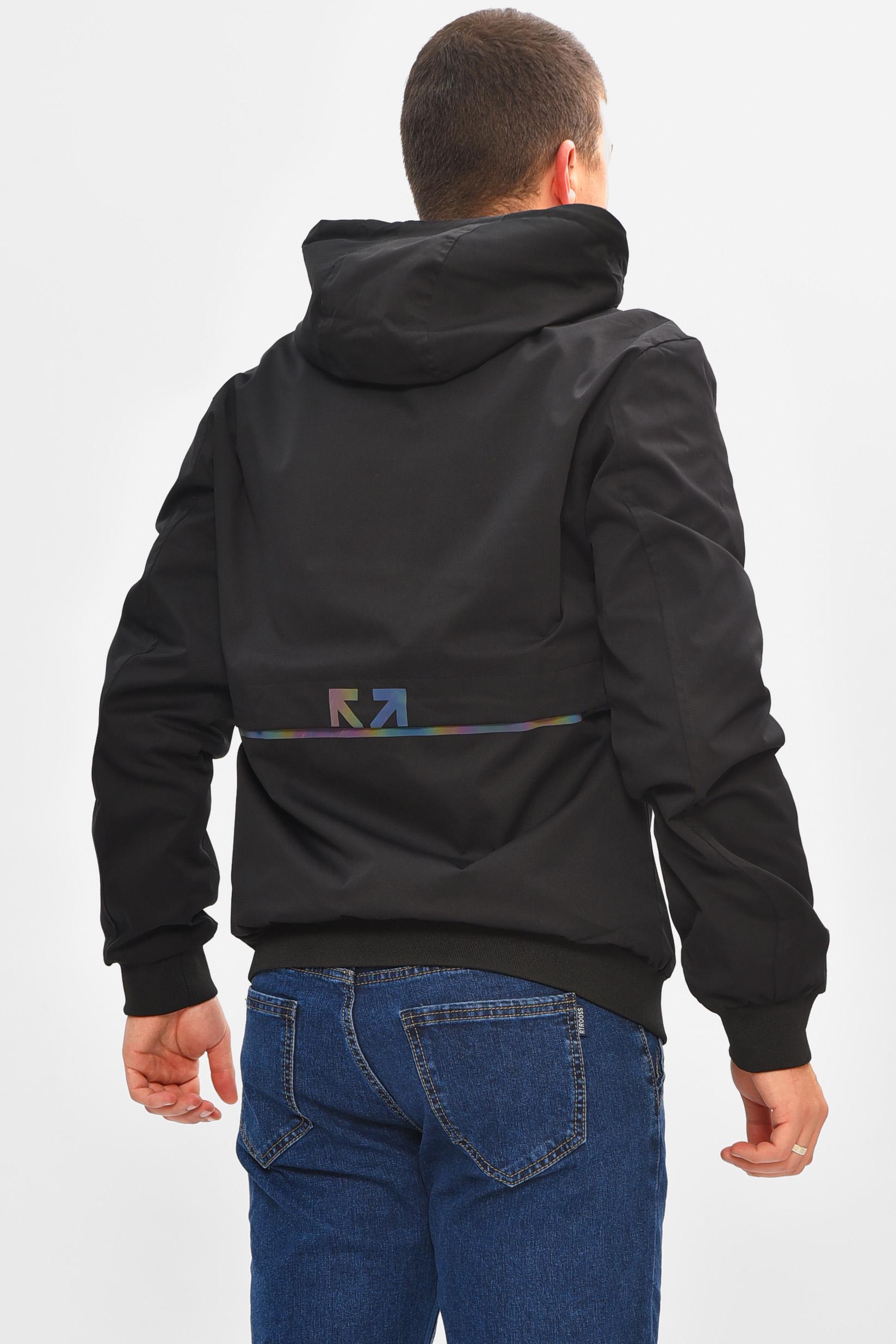 Куртка мужская демисезонная двухсторонняя 4XL Черный (207050) - фото 4 Куртка мужская демисезонная двухсторонняя 4XL Черный (207050) - фото 4