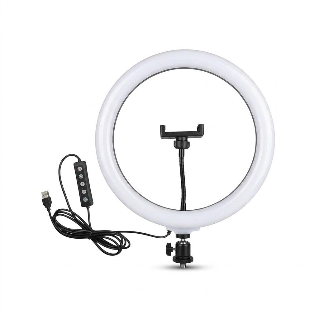 Кольцевая лампа 36 см 120 LED/24 RGB USB 5V пульт на кабеле (kmtЦ-000073808)