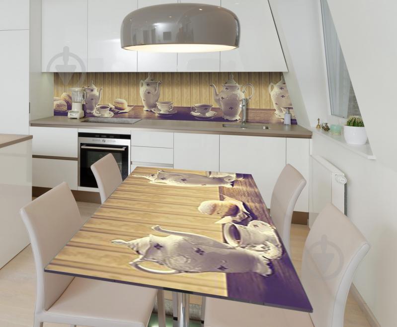 Наклейка виниловая на стол Zatarga  "Чай с Булочками"  600х1200 мм