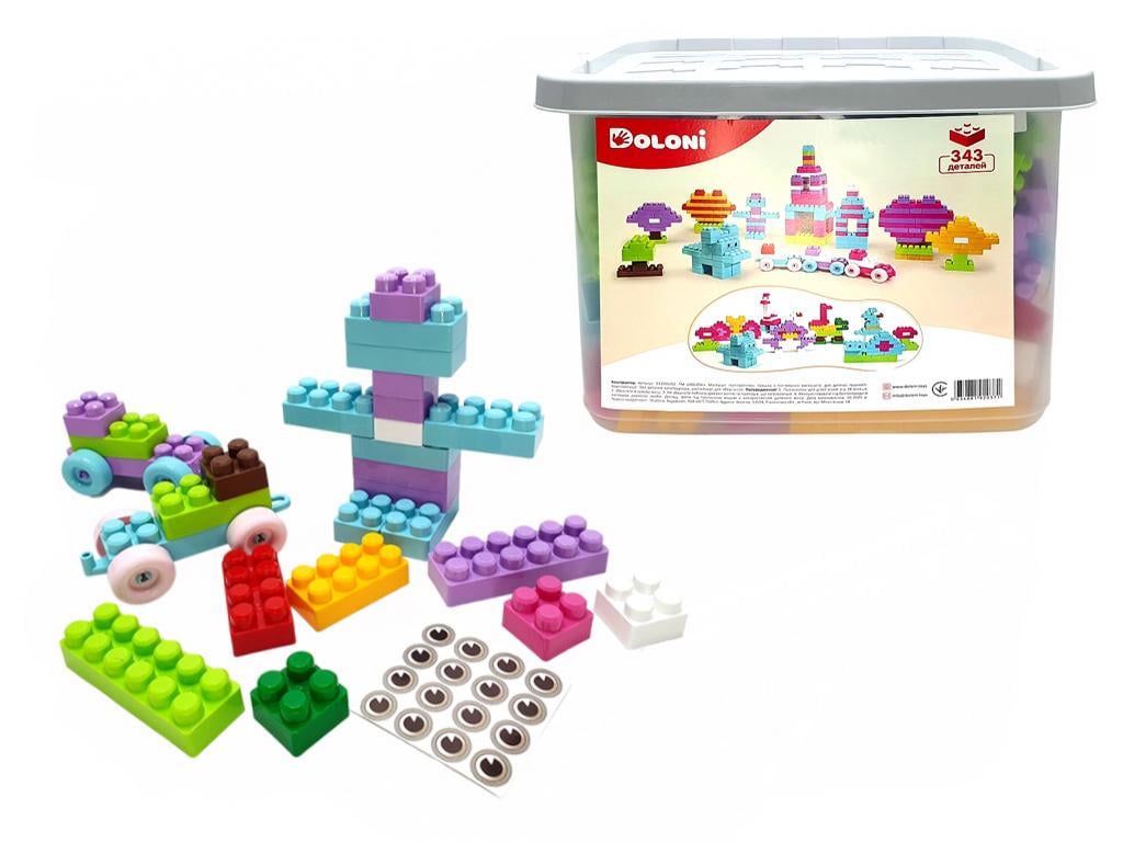 Конструктор дитячий Doloni Toys у контейнері з пластику 343 дет. Різнокольоровий (150-98-013999/02) - фото 3