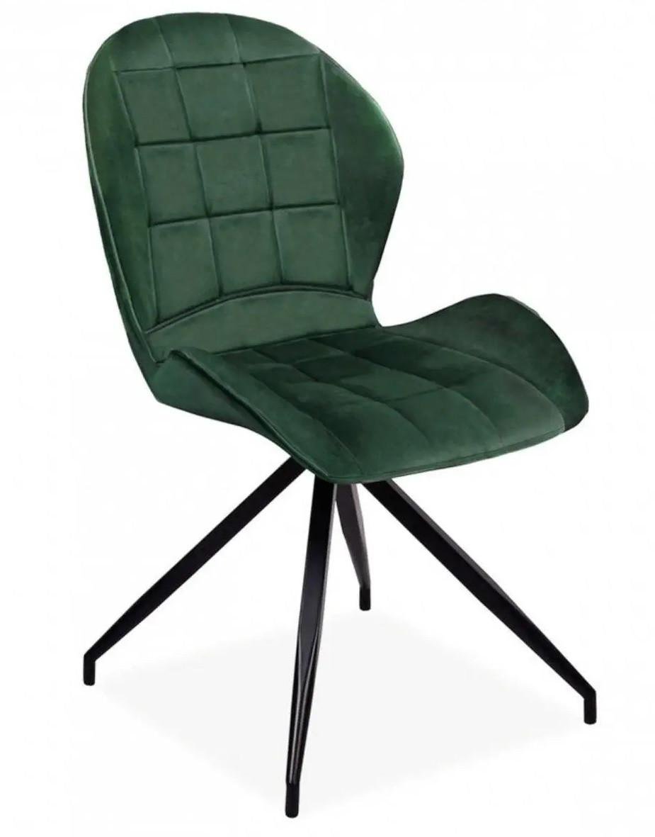 Кухонний стілець HALS II VELVET з металевим каркасом Чорний/Оксамит Зелений (HALSIIVCZ)