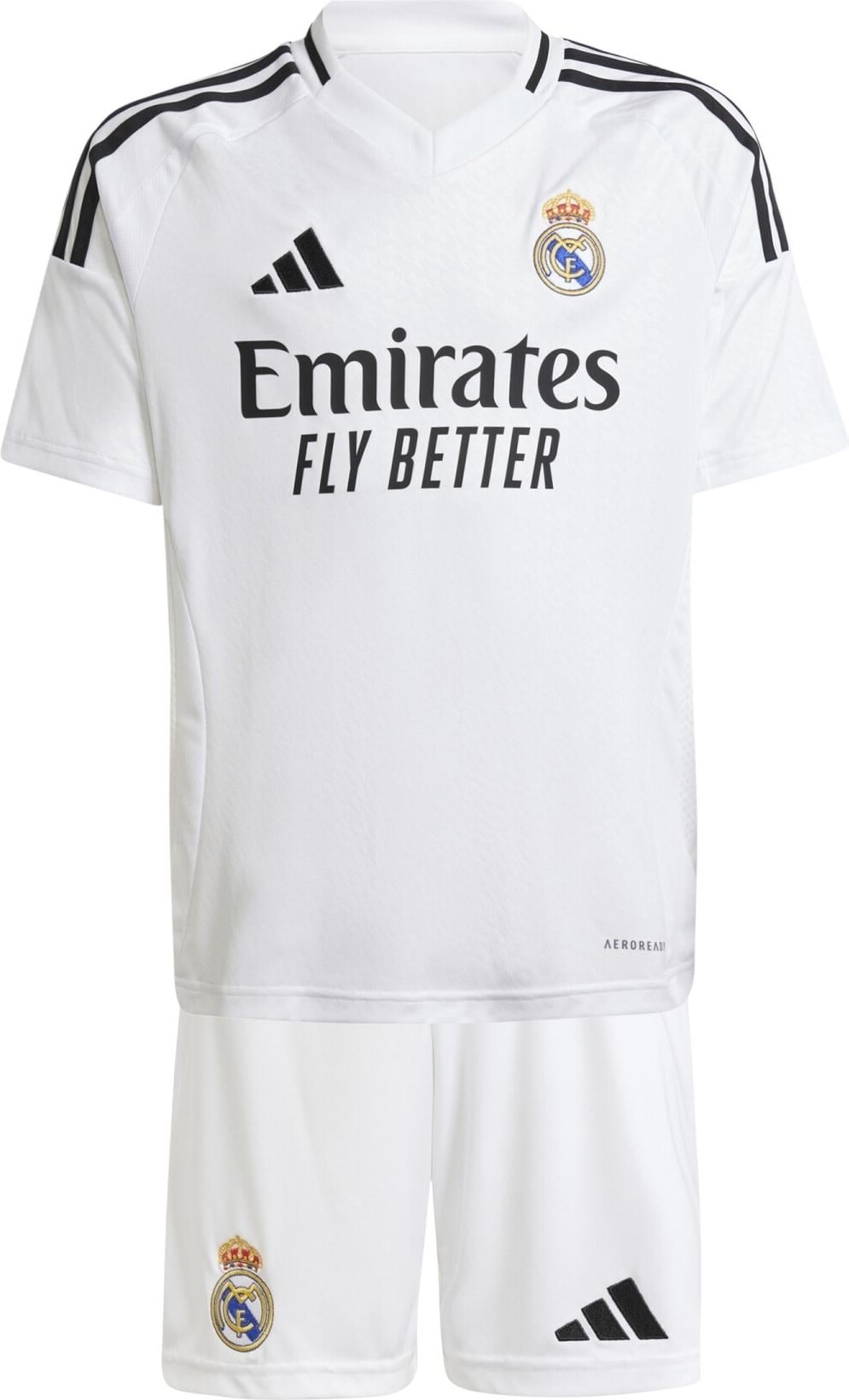 Футбольная форма детская Реал Мадрид 2024-2025 домашняя 145-155 см Бело-черный (F0031)