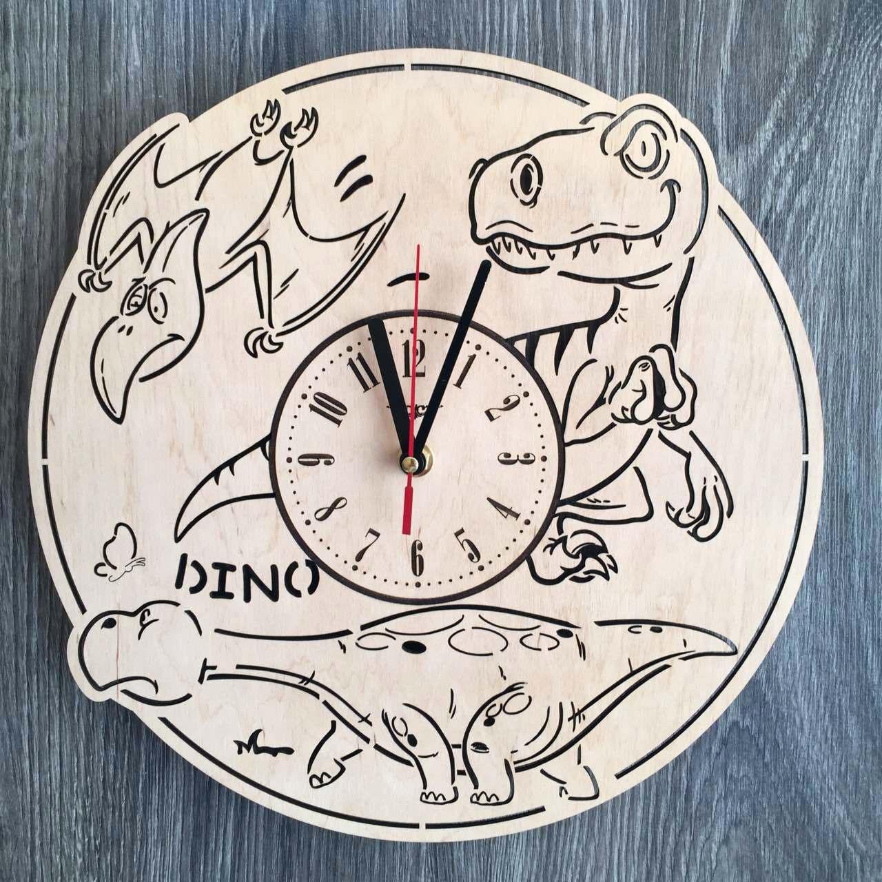 Часы детские из дерева Эра динозавров