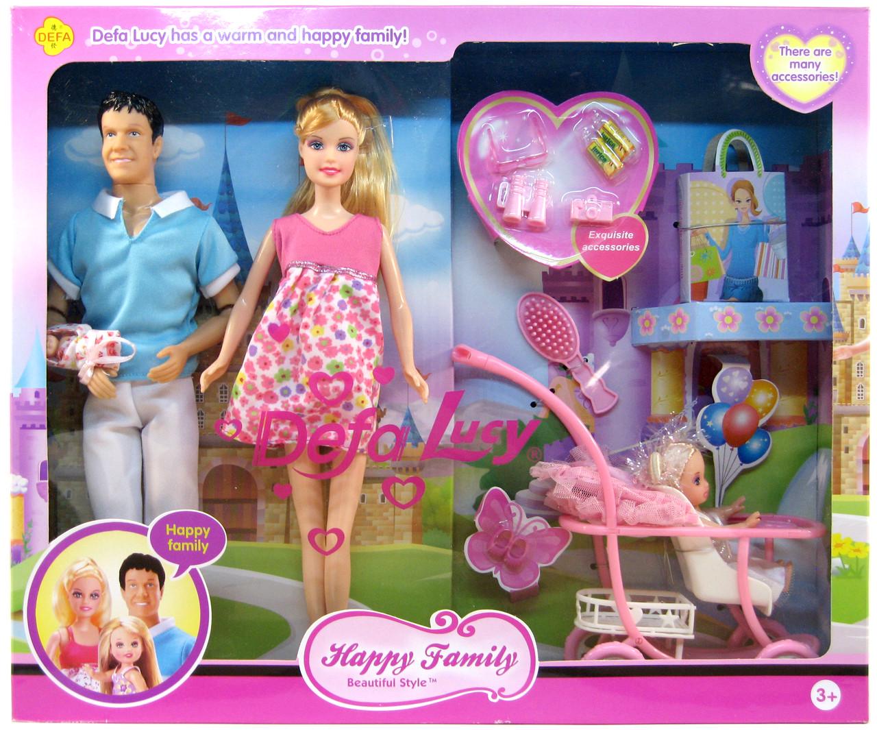 Набір ляльок Defa Lucy вагітна мама з чоловіком та їхні дітки (8088-1)