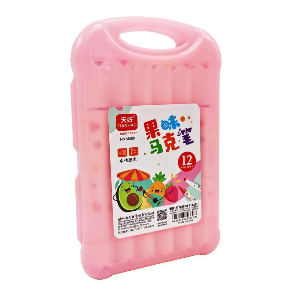 Набір фломастерів M388-12 12 кольорів ароматизовані Рожевий (RLT33323s44114)