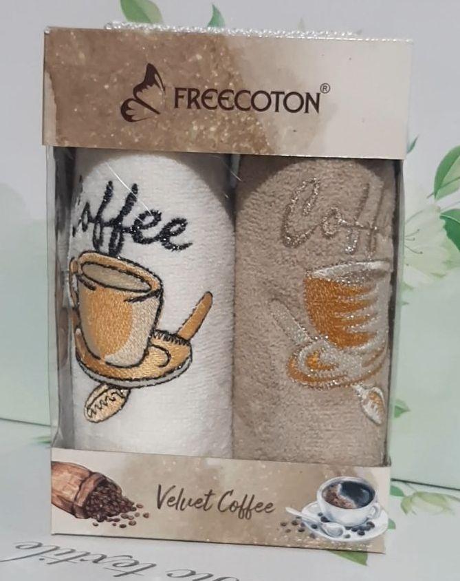 Набор кухонных полотенец By-sonya Freecoton Coffee 30х50 см махра велюр/хлопок 9983641 2 шт. Разноцветный (DR014285)