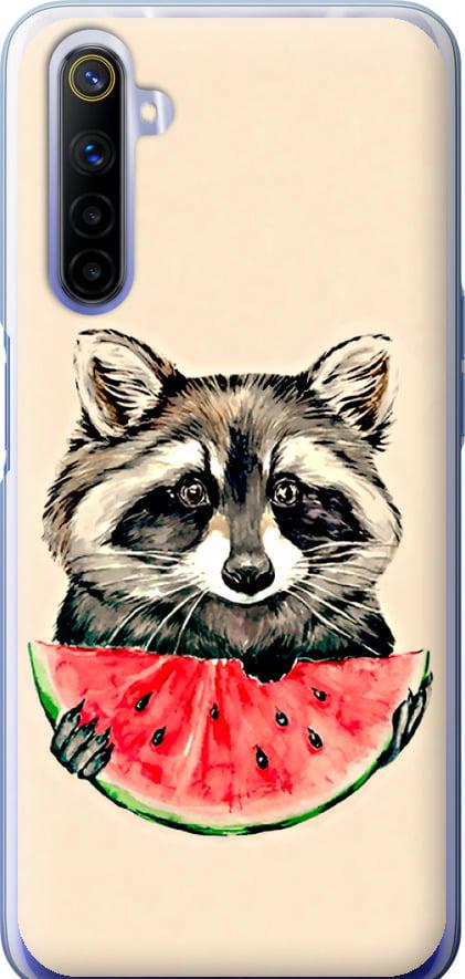 Чехол на Realme 6 Енотик с арбузом (4605t-1913-42517)