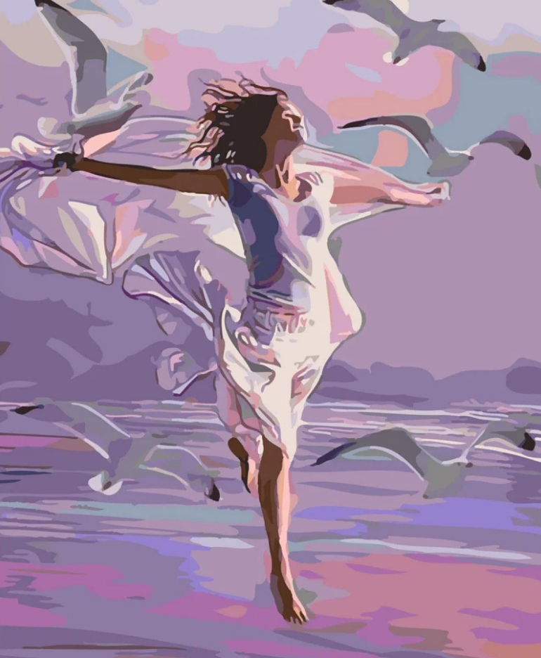 Картина по номерам Strateg Премиум На крыльях свободы с лаком и уровнем 40x50 см (SY6220)