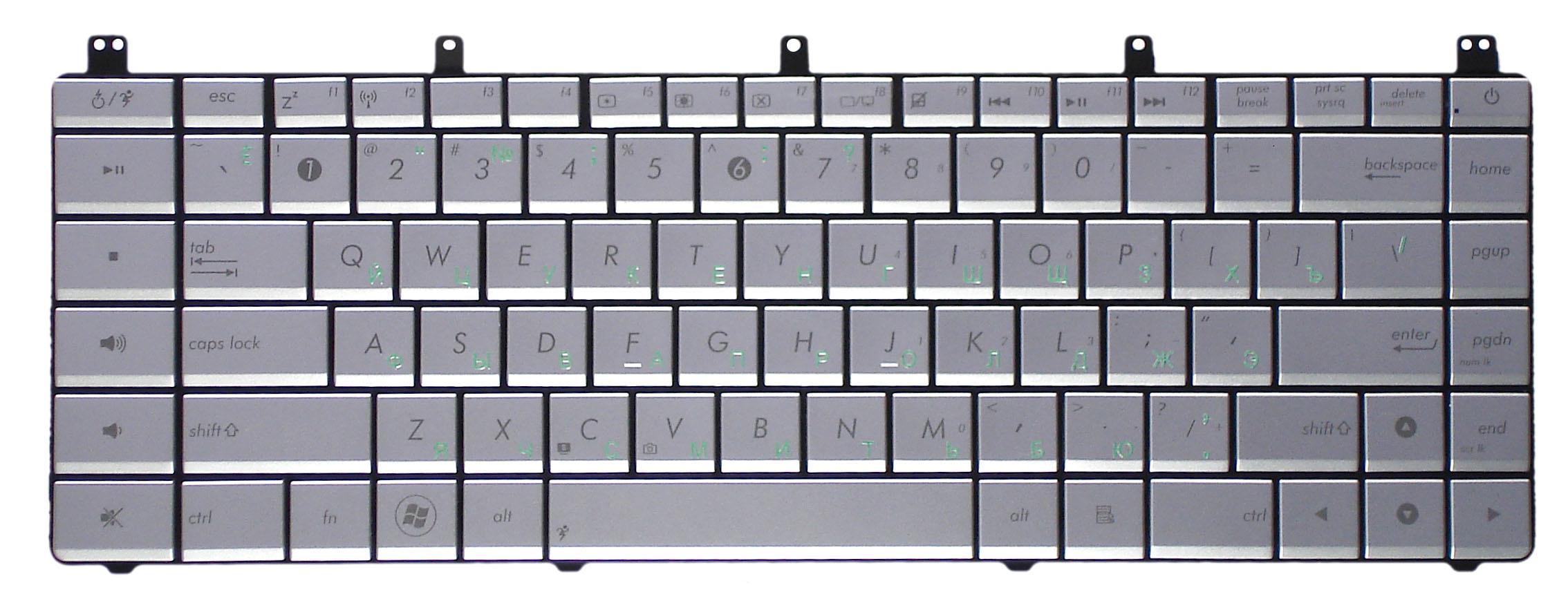 Клавиатура для ноутбука Asus N45/N45S/N45SF Silver