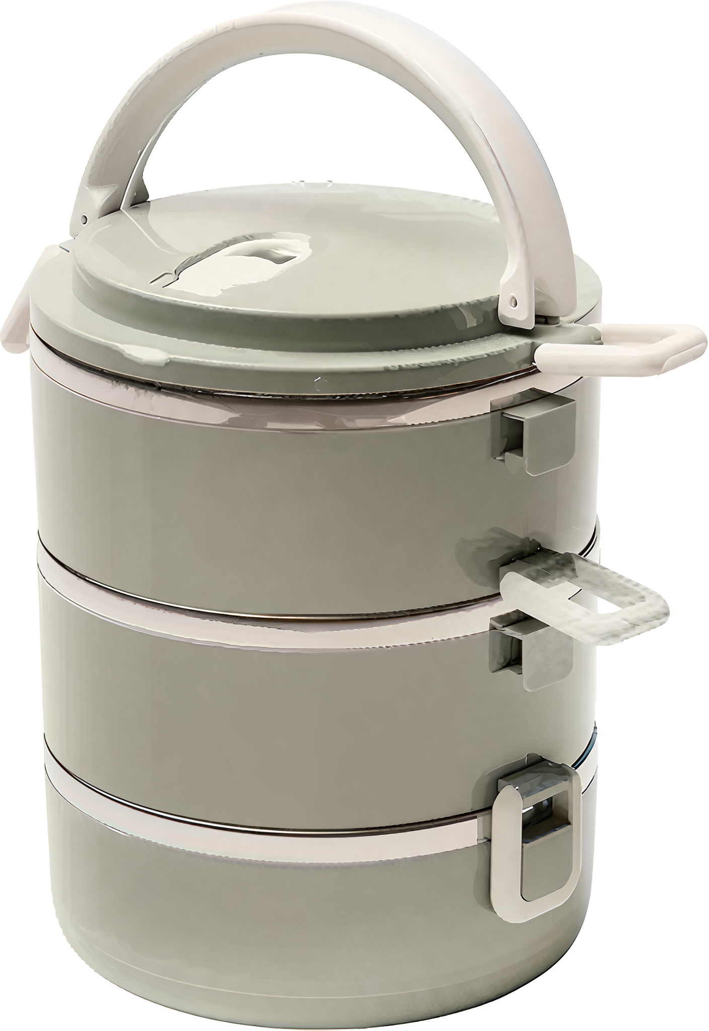 Ланч-бокс Supretto трехсекционный круглый из нержавеющей стали 1500 мл (5-18-Jam7376)