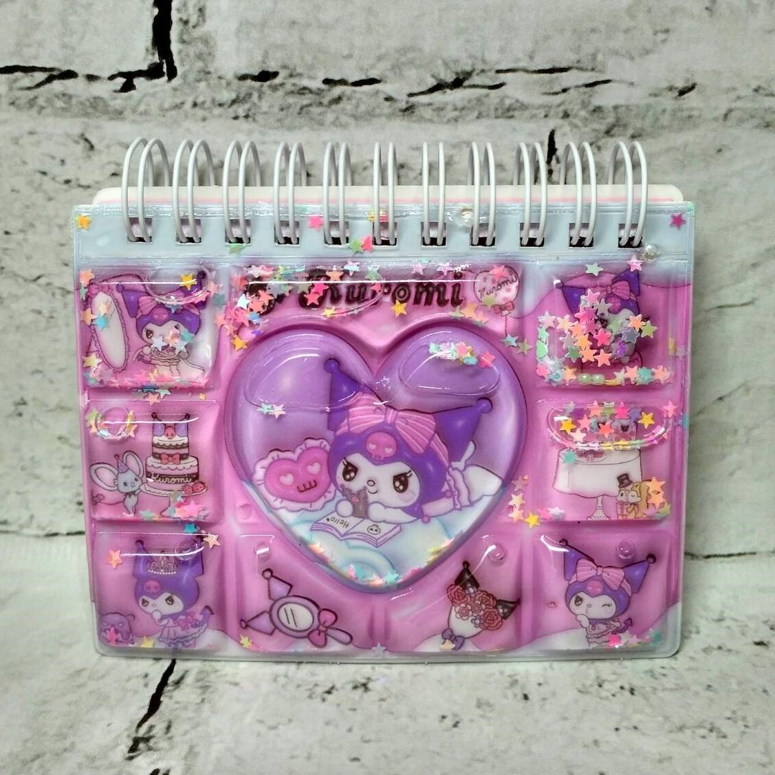 Блокнот детский для заметок с жидкостью и блестками Куроми 55 листов 10,7х8,3 см Розовый (24-616-1)