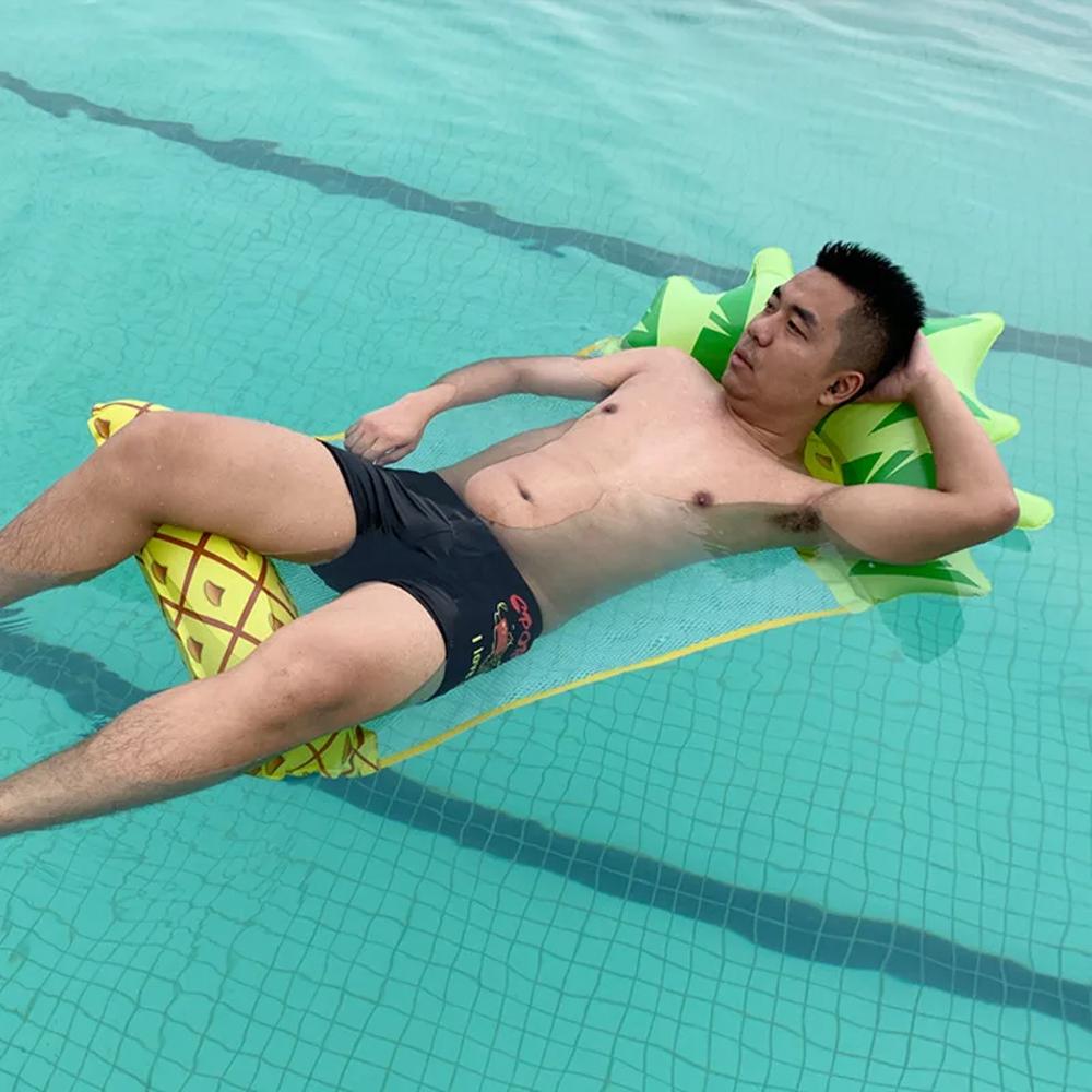 Матрац для плавання надувний "Ананас" з сіткою та підголовником, 152x70см - фото 9