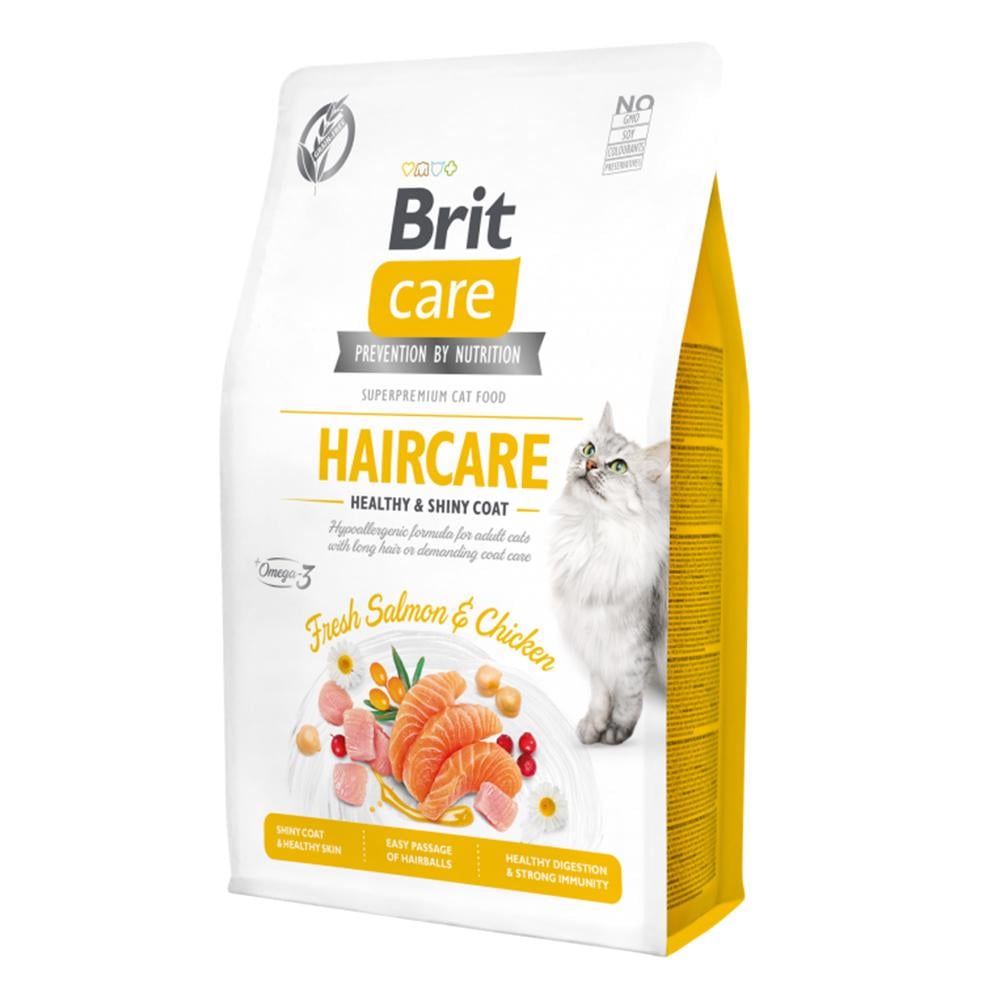 Сухой корм для котов Brit Care Cat GF Haircare Healthy & Shiny Coat - 2 кг