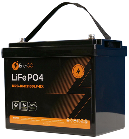 Акумулятор EnerGo LiFePO4 12V 100Ah Bluetooth NRG-KM12100LF-BX-BT