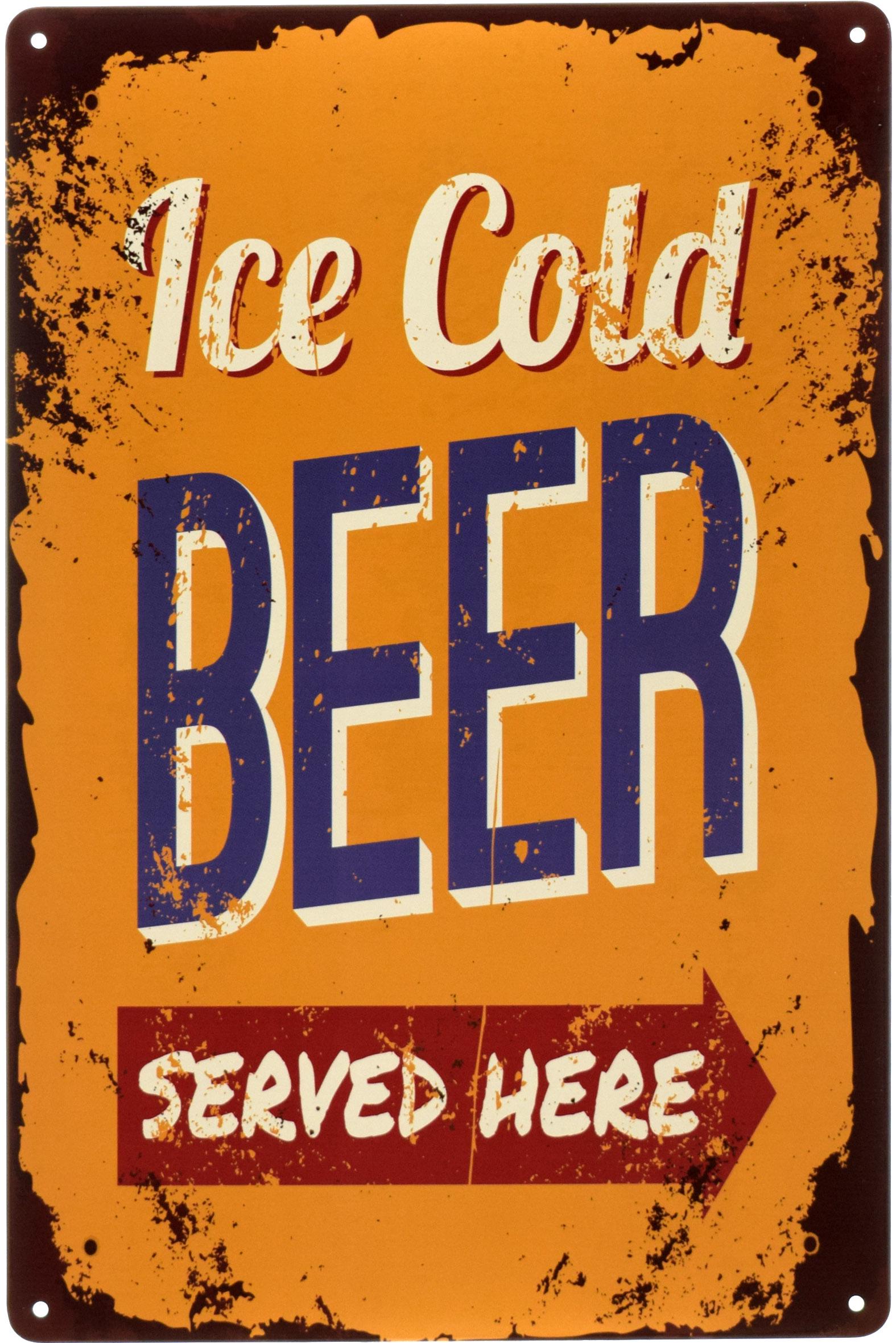 Табличка металева Тут Подається Крижане Пиво/"Ice Beer Served Here" 20x30 см