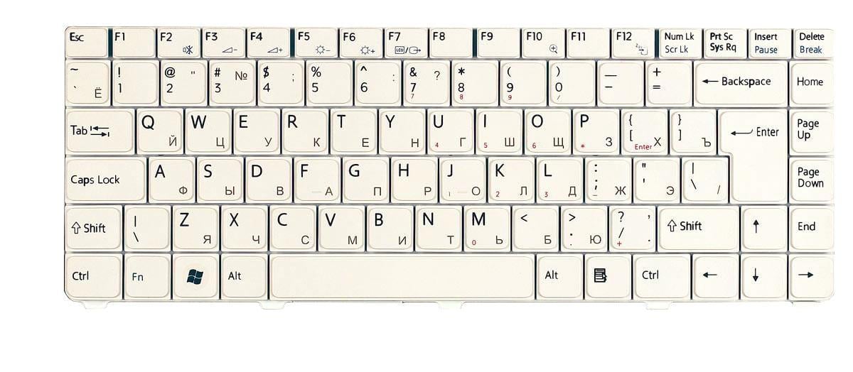 Клавіатура для ноутбука Sony Vaio VGN-C White