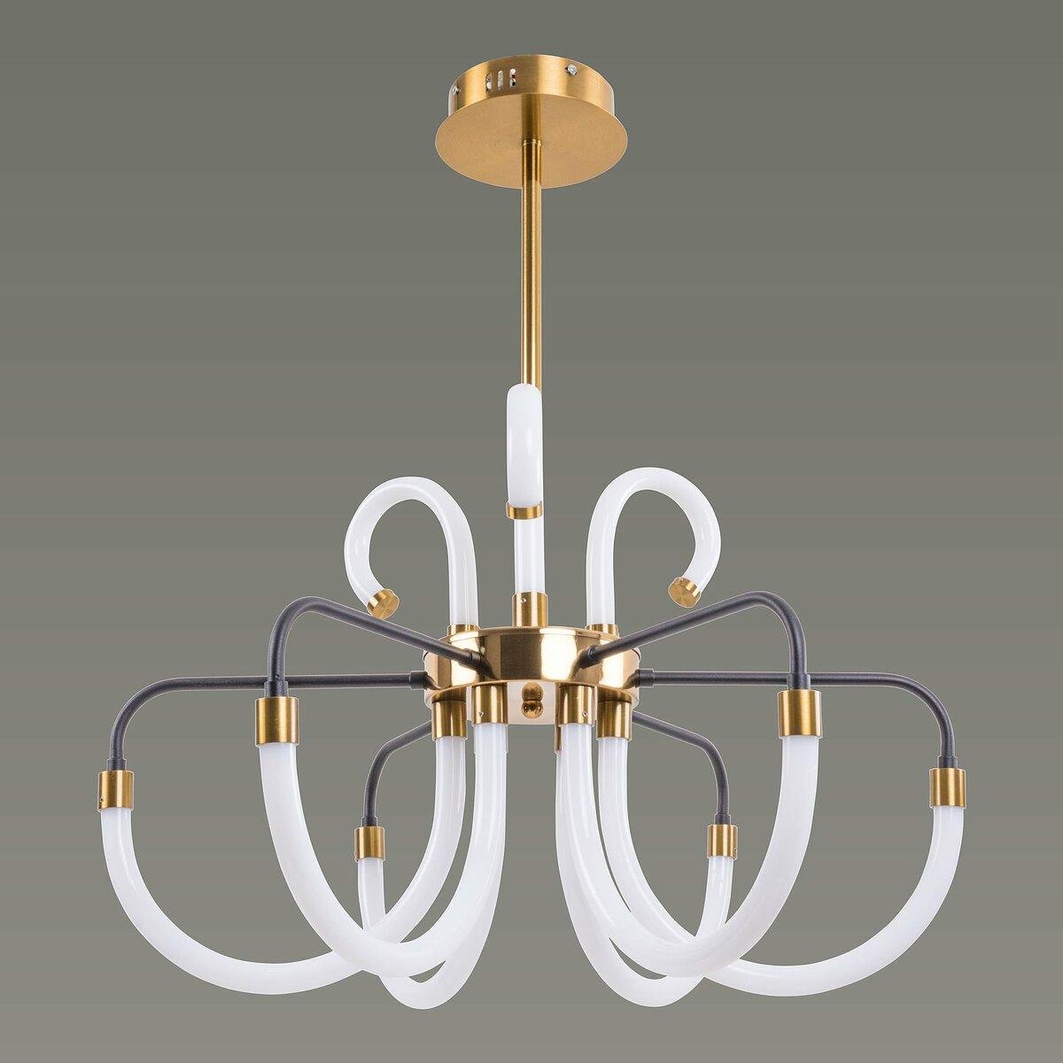 Люстра светодиодная Sirius на шесть плафонов 87W 3000-6500К Золотой (N 3909-6 87W)