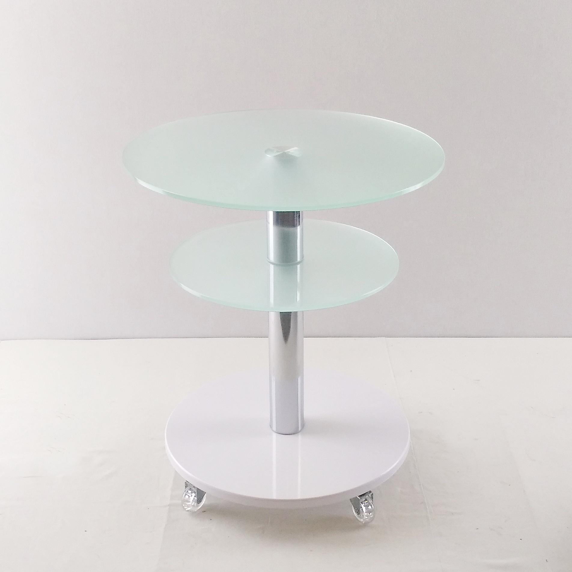 Стол журнальный стеклянный Commus Bravo Light K satin-white-chr60 Белый (444810196) - фото 3 Стол журнальный стеклянный Commus Bravo Light K satin-white-chr60 Белый (444810196) - фото 3