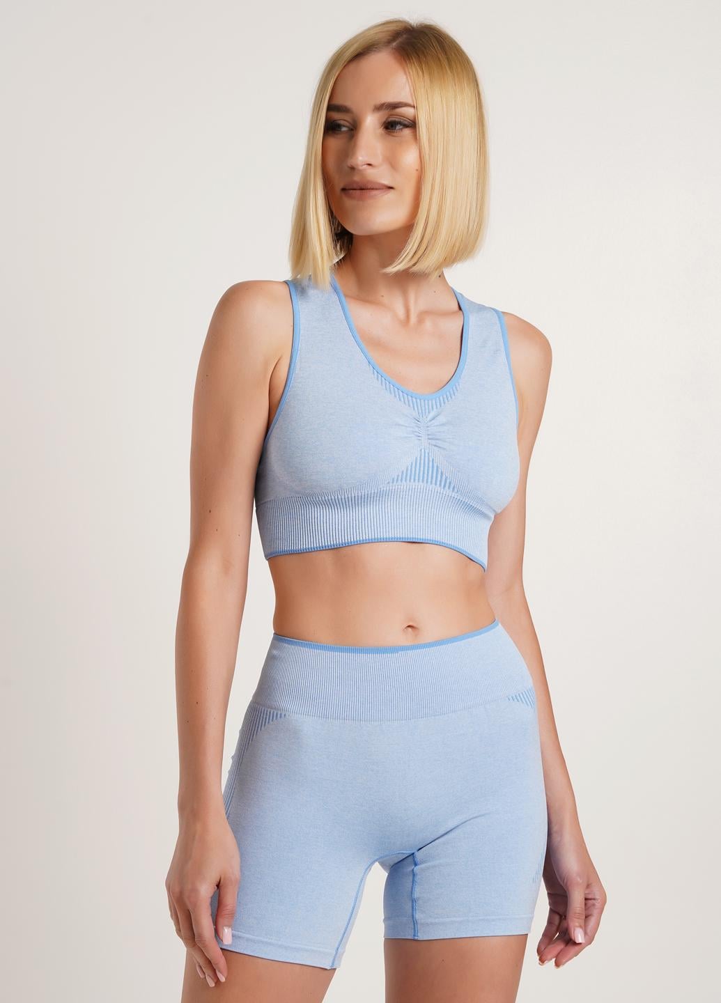 Топ спортивний жіночий Giulia TOP SPORT SHAPE MELANGE безшовний з мікрофібри S/M Blue (34531711)