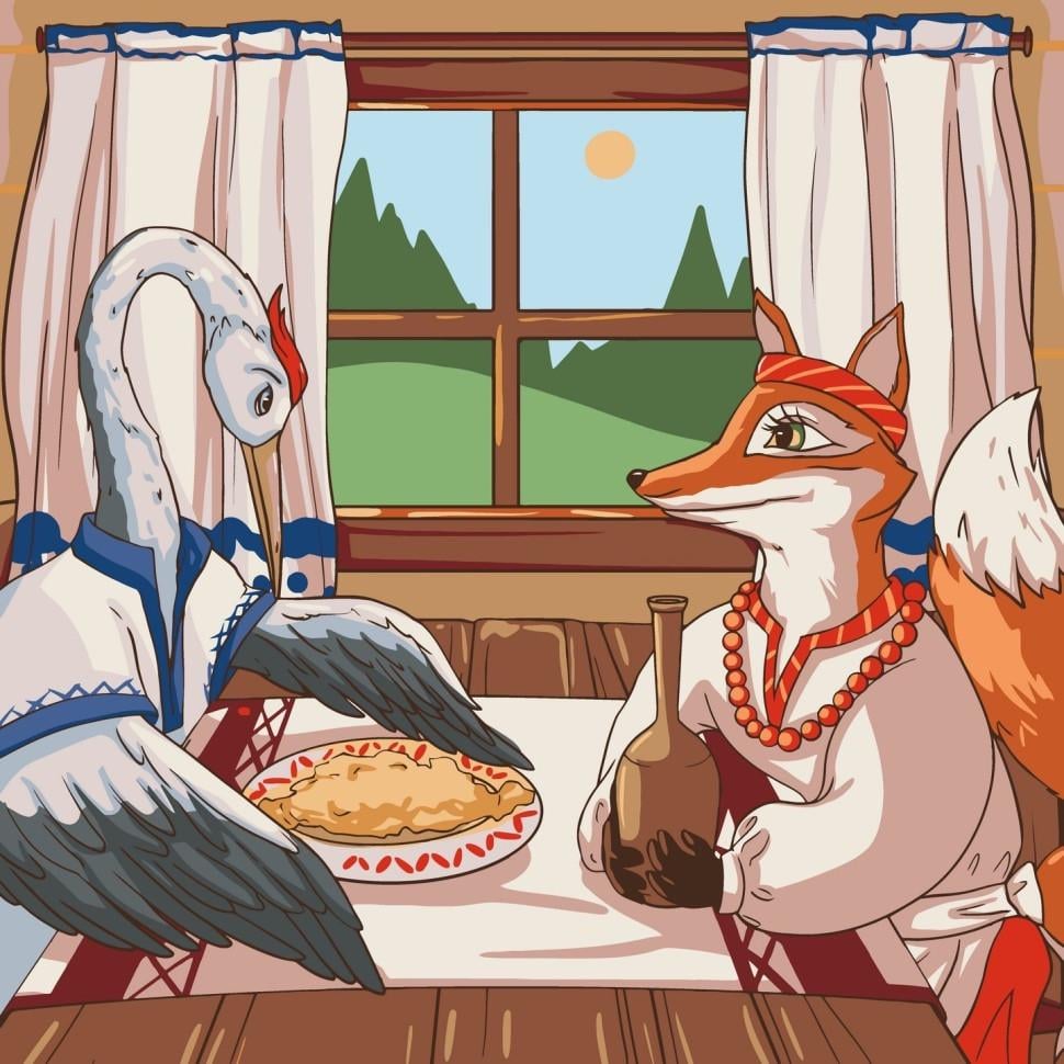 Картина по номерам ART CRAFT Лисичка и журавль 40x40 см Разноцветный (PM-194-K-1129)