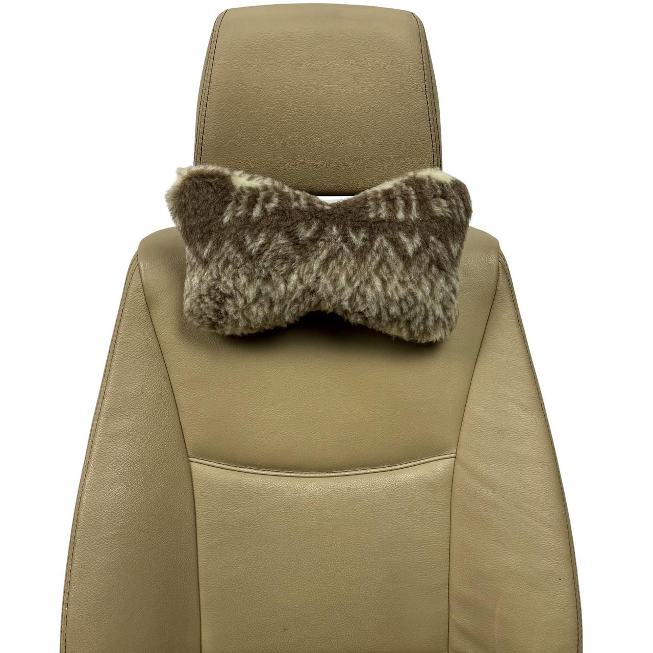 Подушка автомобильная Runa на подголовник из эко-меха Олень коричневый (515-1-P)