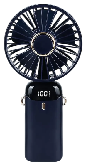 Вентилятор ручний USB міні настільний п'ятишвидкісний з дисплеєм складаний (3333)