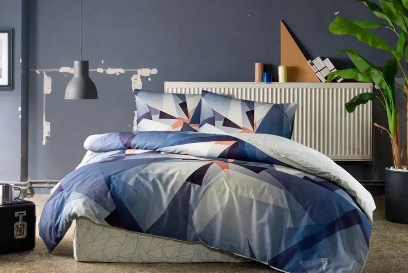 Комплект постельного белья Tac Duncan lacivert ранфорс евро на резинке (2000022283825)