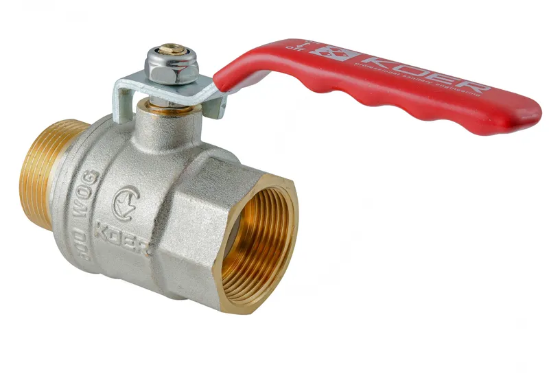 Кран кульовий ГШВ KOER EXTREME KE.215-20 3/4 FM ручка важіль Червоний (KR5751)