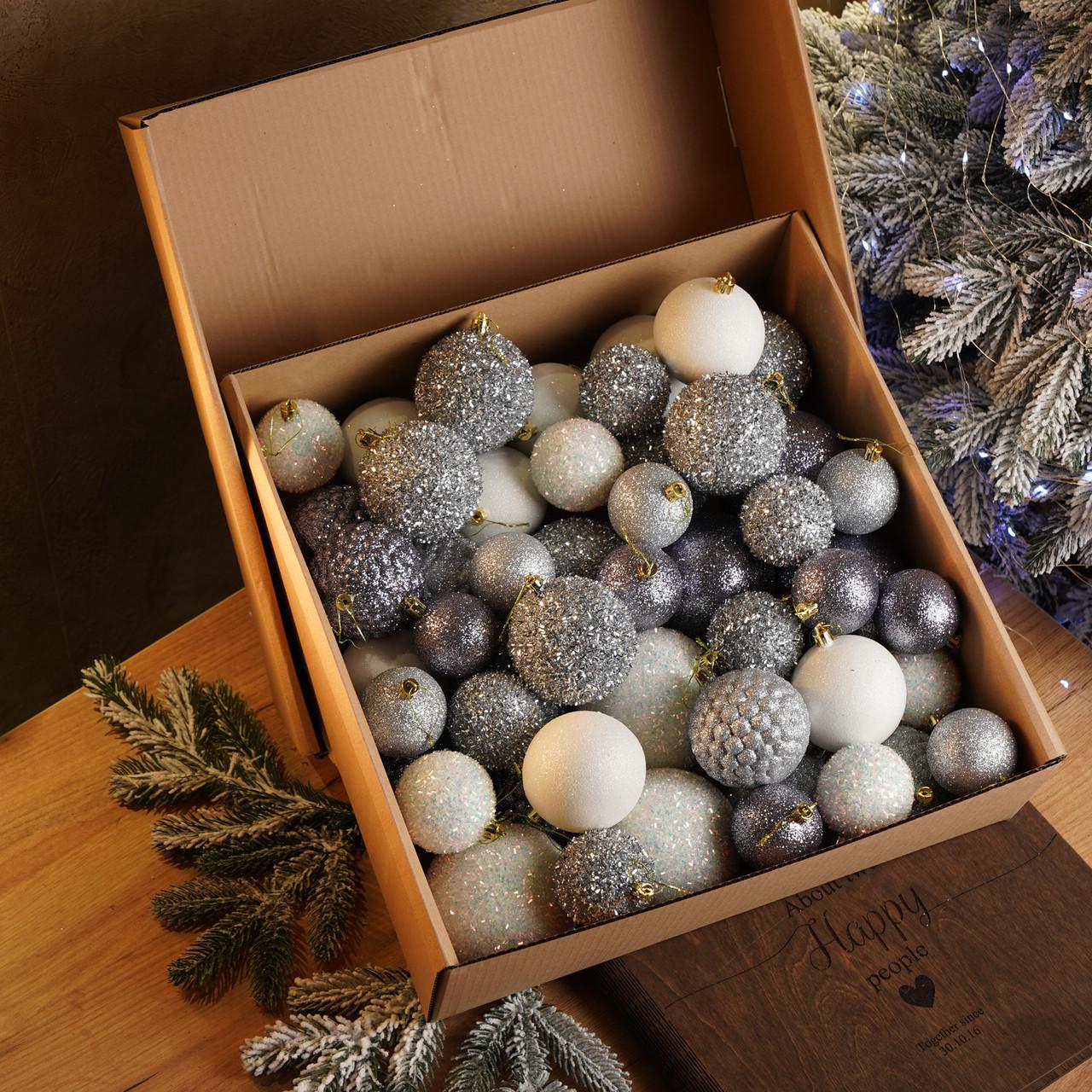 Набор шаров на елку Блеск 40 шт. Серебряный (2765836625) - фото 1 Набор шаров на елку Блеск 40 шт. Серебряный (2765836625) - фото 1