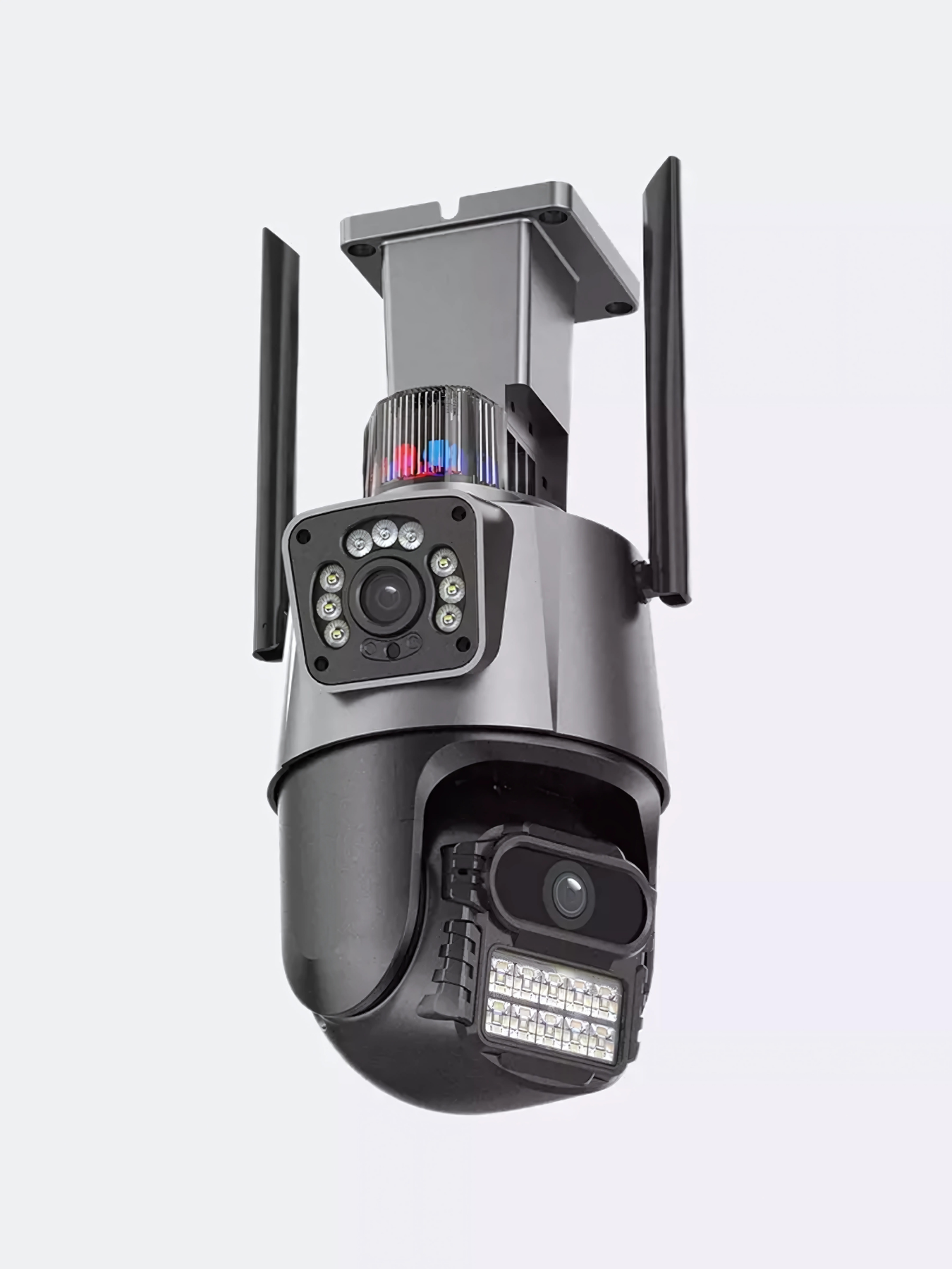 IP-камера интеллектуальная Wi-Fi HD 2 линзи поворотная с микрофоном Серо-черный (2197046587)