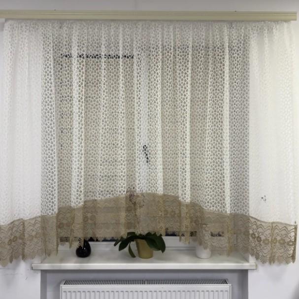 Тюль арка гипюровая сетка 400х160 см Кремовый/Бежевый (1381-1-4м)