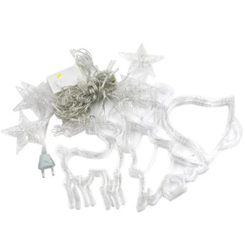 Гирлянда-штора светодиодная UKC с переходником 12 фигурок 3х1 м 120 LED Золотистый (3-6-9182)