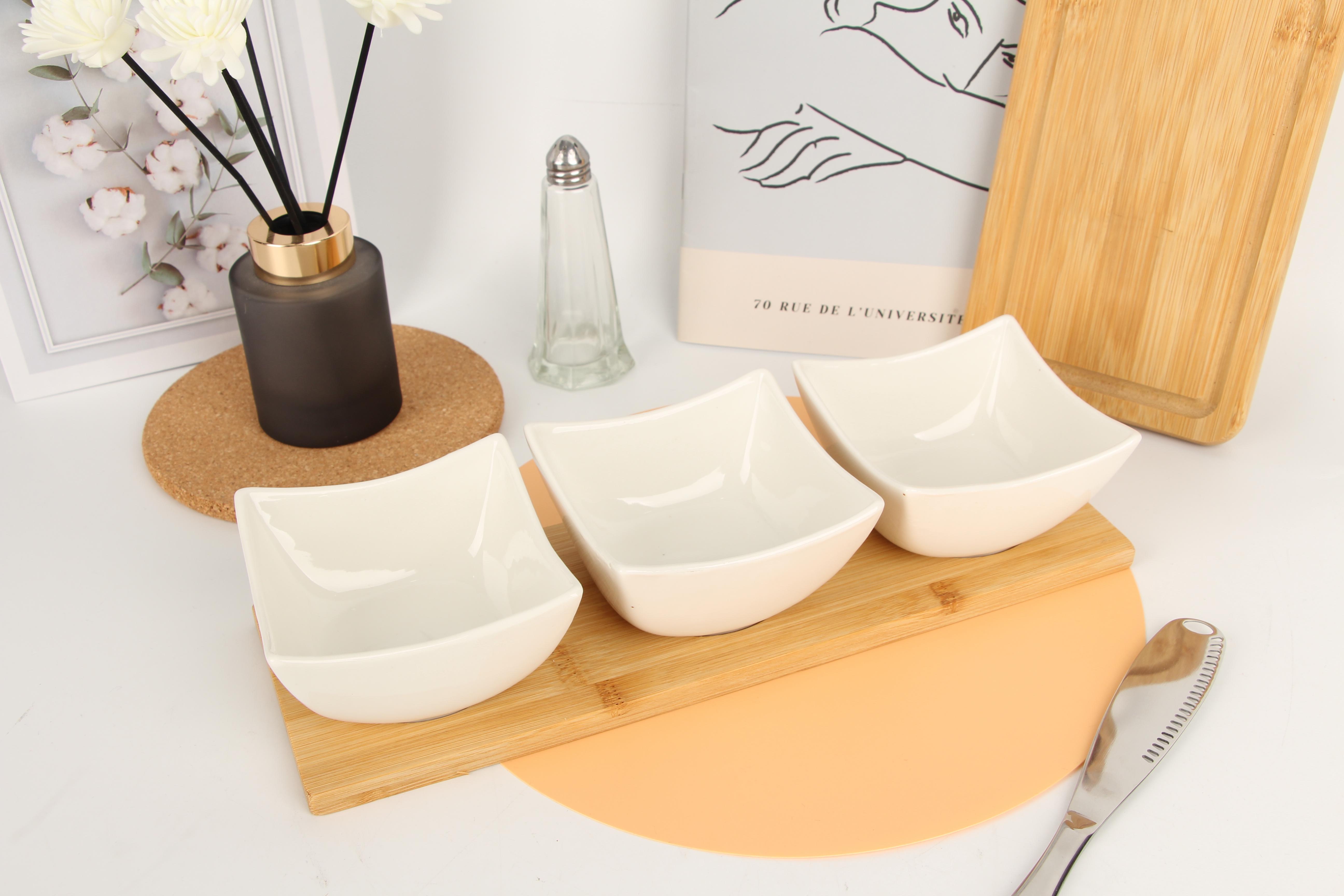 Набор пиал керамических на подставке Eurogold 4 предмета (7112901414) - фото 2