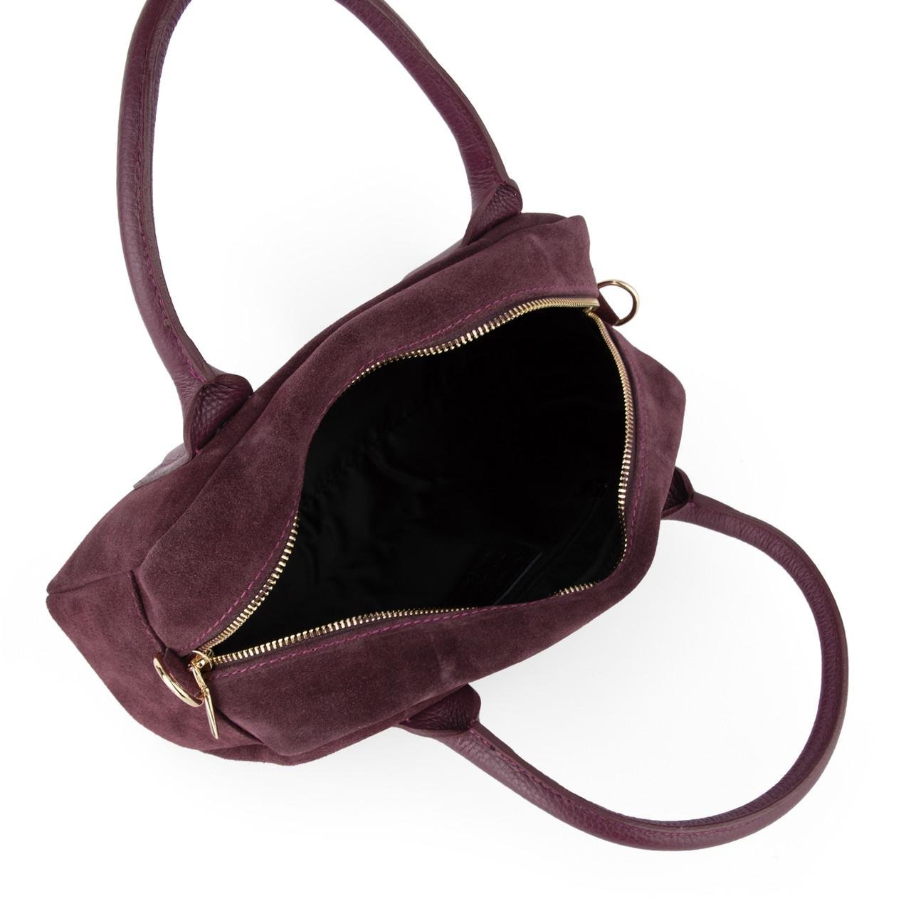 Жіноча сумка замшева Virginia Conti 03972 з ручками Винний (2791339532) - фото 4 Жіноча сумка замшева Virginia Conti 03972 з ручками Винний (2791339532) - фото 4