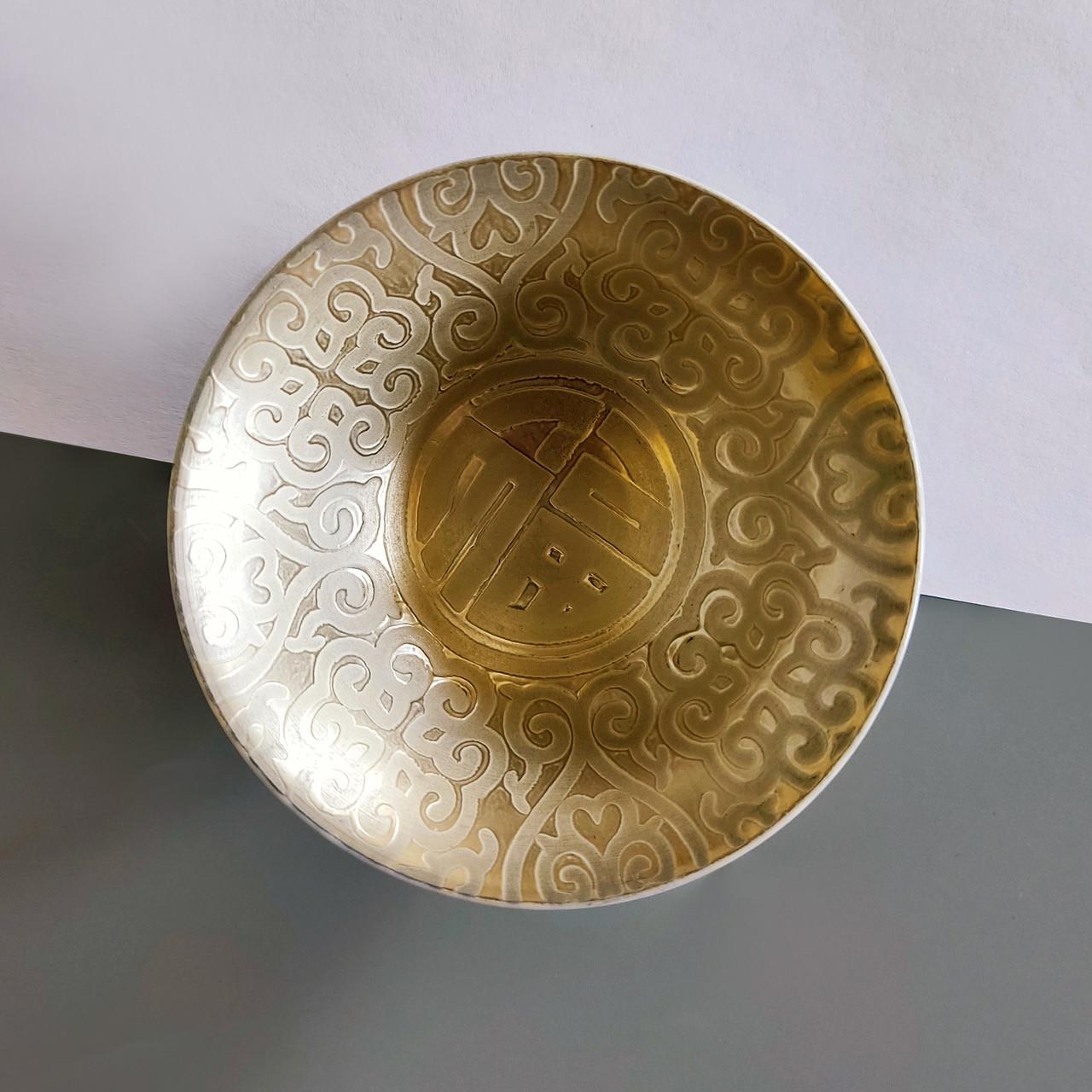 Пиала фарфоровая с серебрением Достаток 75 мл Черный