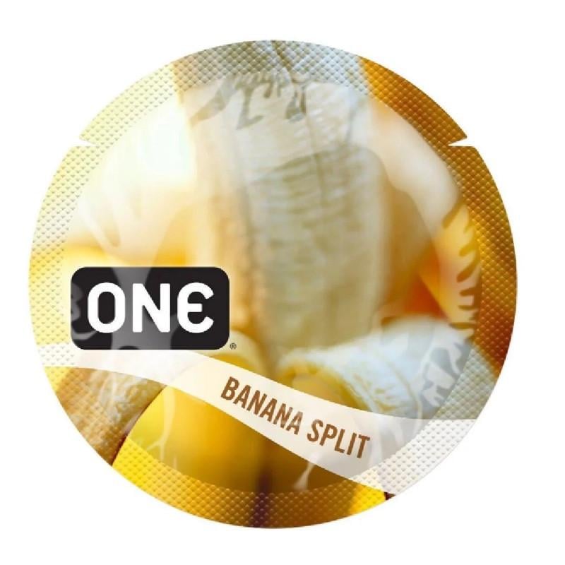 Презервативы ONE FlavorWaves Banana Split латексные гладкие 1 шт. Желтый
