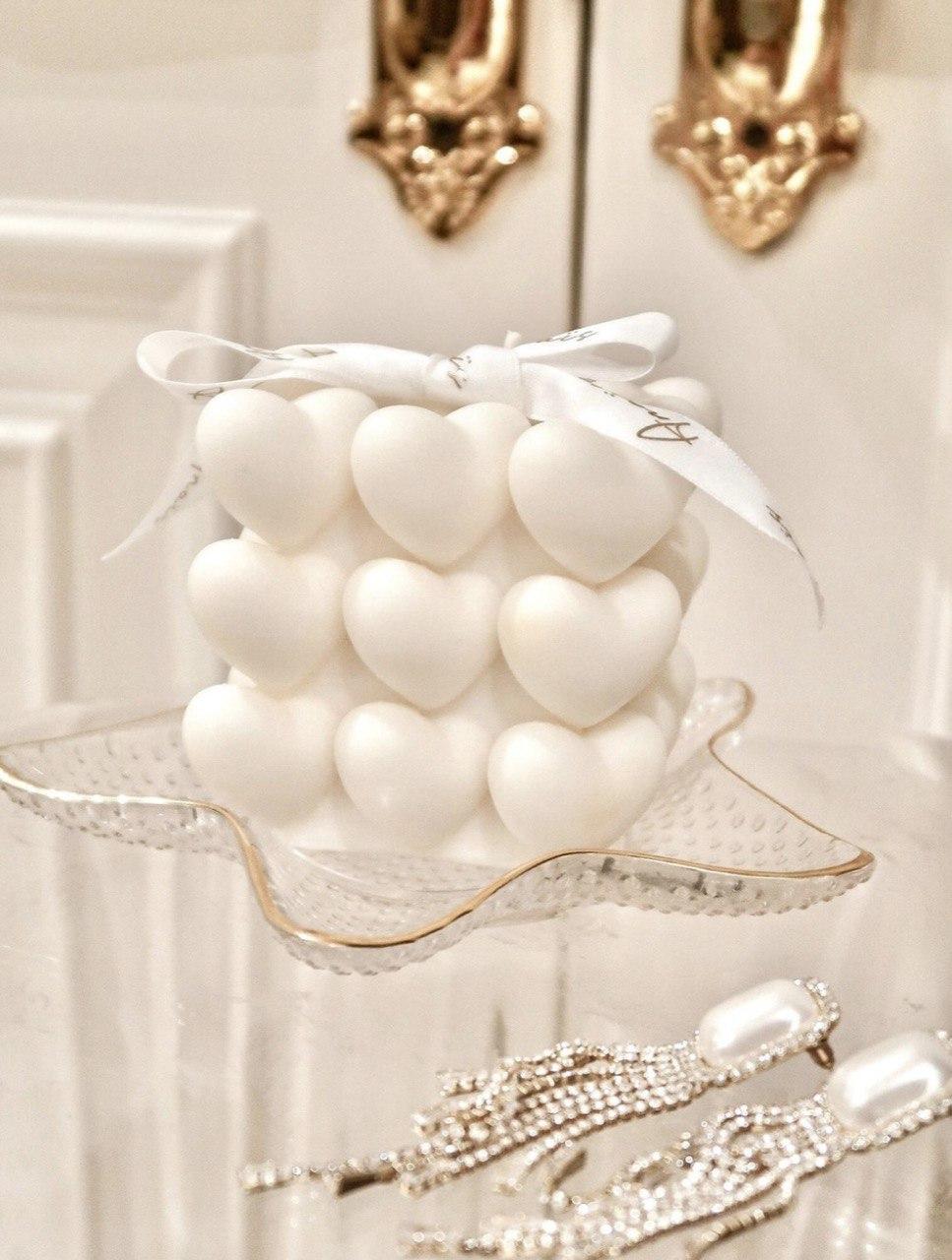 Свеча парафиновая Сердечка ручная работа (21668453)