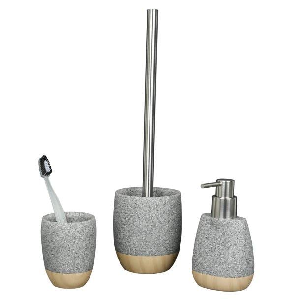 Дозатор для рідкого мила Axentia Rome полігума вигляд каменю та дерева 8x15x6,5 см 140 мл (135846) - фото 4