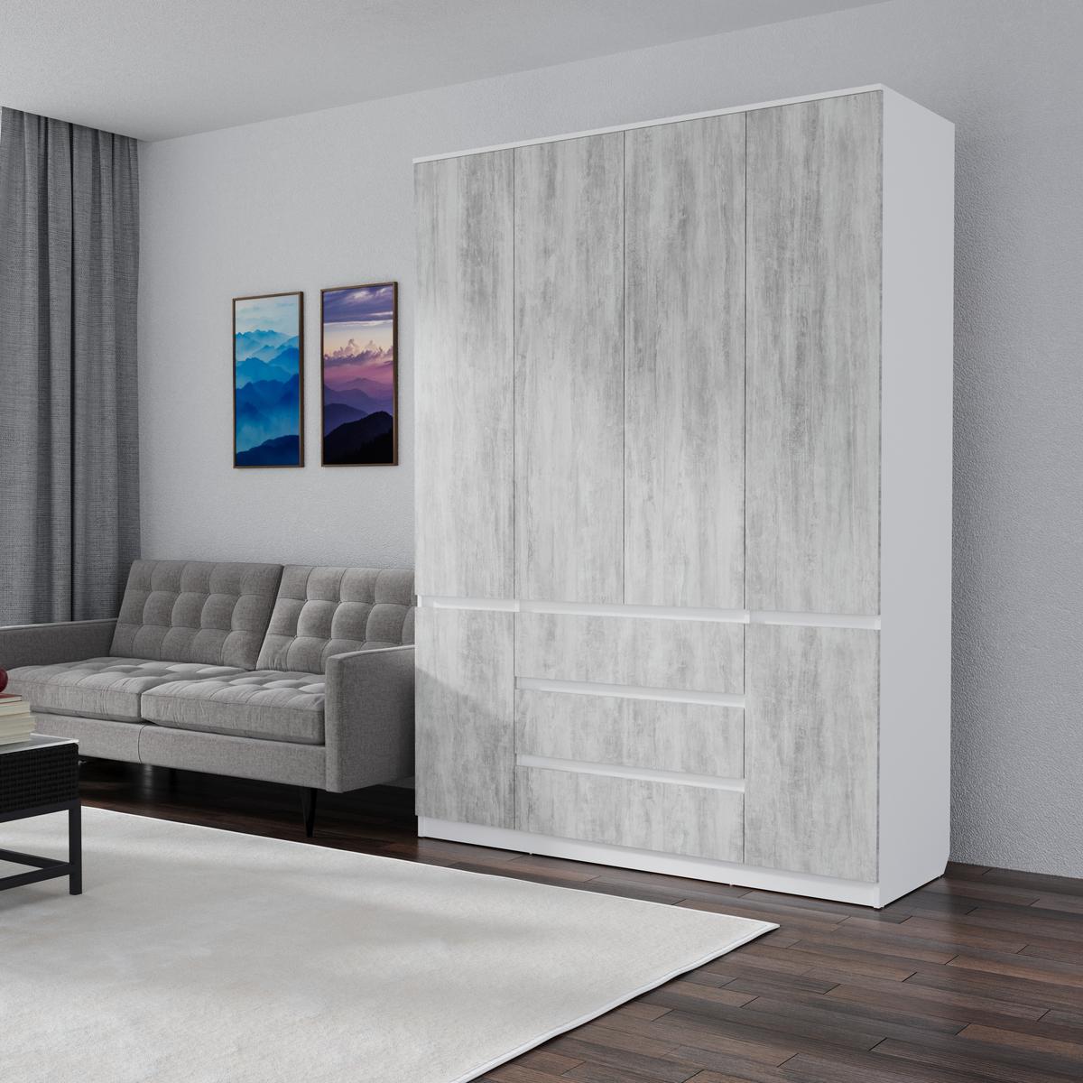 Шкаф Смузи Мікс Меблі 1860х1400х380 мм Урбан лайт - фото 1 Шкаф Смузи Мікс Меблі 1860х1400х380 мм Урбан лайт - фото 1