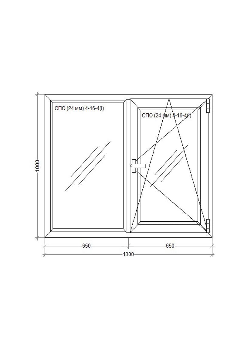Окно металлопластиковое WDS 5S поворотно-откидное 1300х1000 мм - фото 2