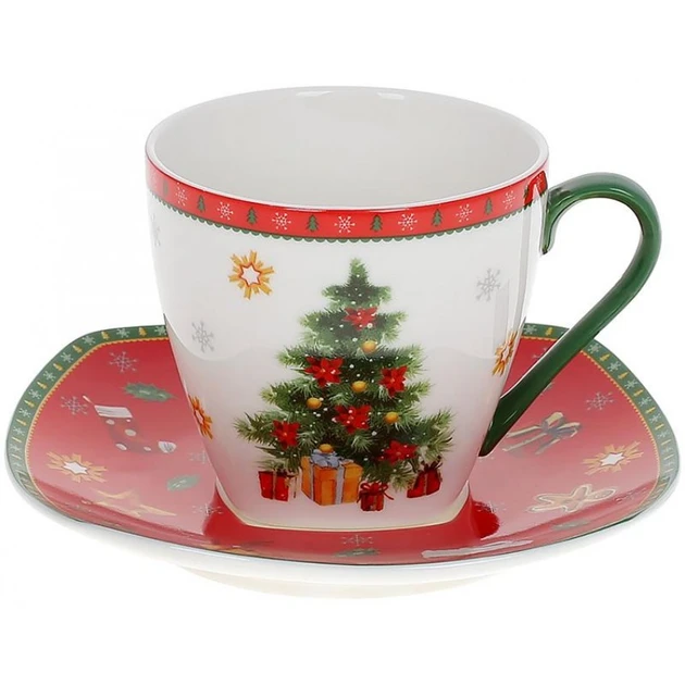 Чашка фарфорова BonaDi Святковий флер з блюдцем 220 мл (498-240) Чашка фарфорова BonaDi Святковий флер з блюдцем 220 мл (498-240)