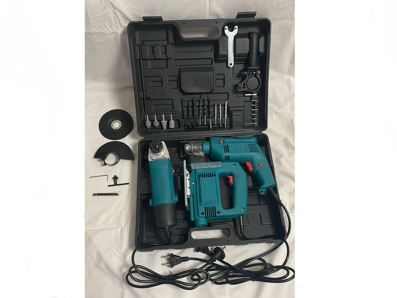 Набір електроінструментів в кейсі дриль/лобзик/болгарка Alfarid 3в1