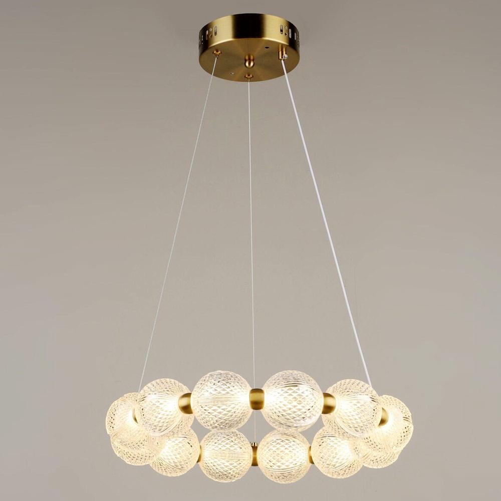 Люстра подвесная светодиодное кольцо Light House SRS-20414/24W Медь/Белый