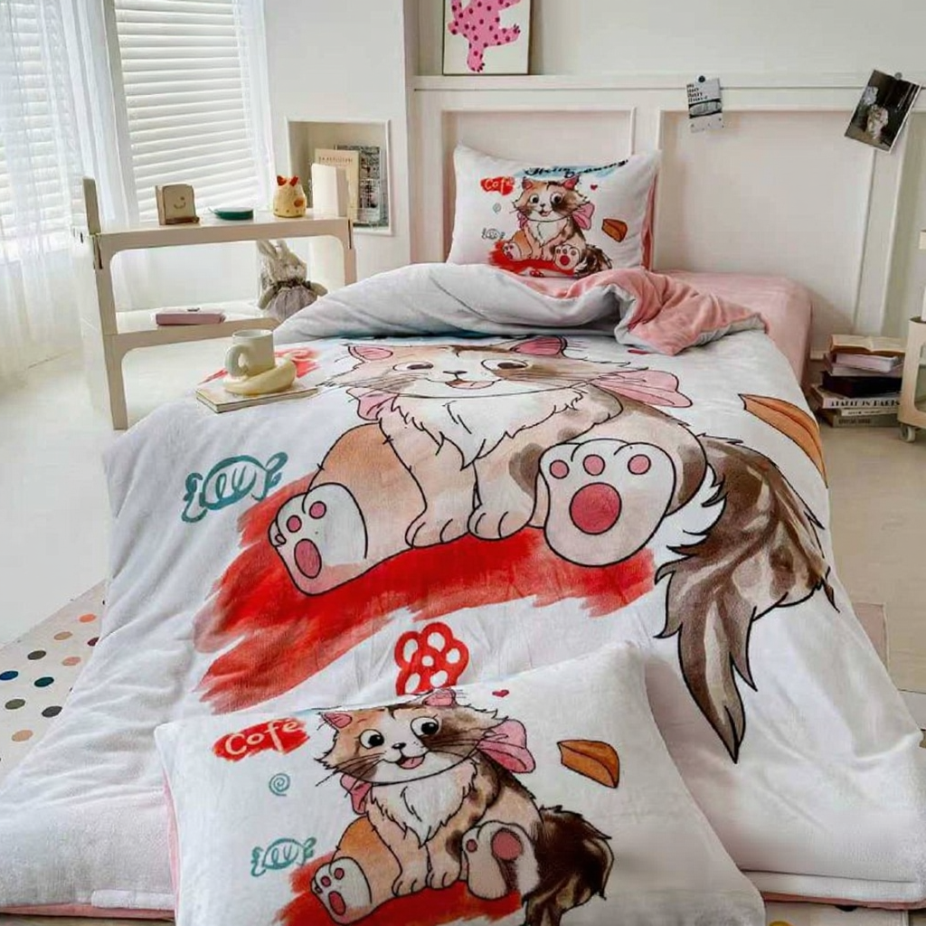 Комплект дитячої постільної білизни велюр полуторний 50x70 см Білий